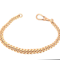 Pre Owned 9ct Rose Curb Bracelet ZV896